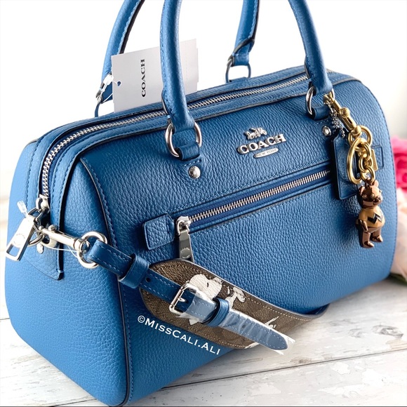 NWT COACH X Peanuts Rowan Satchel Snoopy Print Bag +Charlie Brown Charm Keychain - Picture 3 of 16